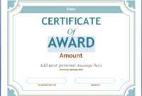 Editable Award Certificate Template In Word #1476 Throughout for Blank Award Certificate Templates Word