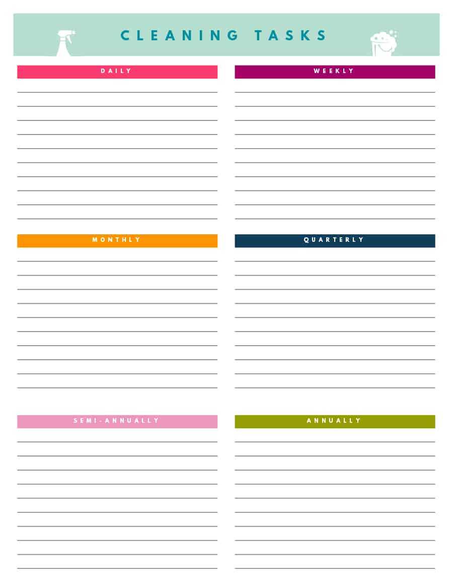 Editable Cleaning Schedule Template - Calep.midnightpig.co Throughout Blank Cleaning Schedule Template