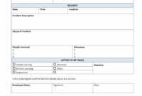 Editable Employee Incident Report Customer Incident Report throughout Customer Incident Report Form Template