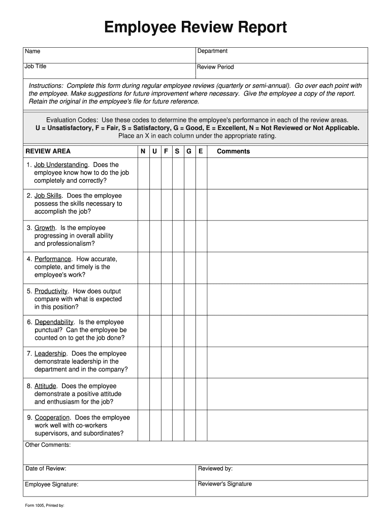 Employee Evaluation Forms – Fill Online, Printable, Fillable Pertaining To Blank Evaluation Form Template