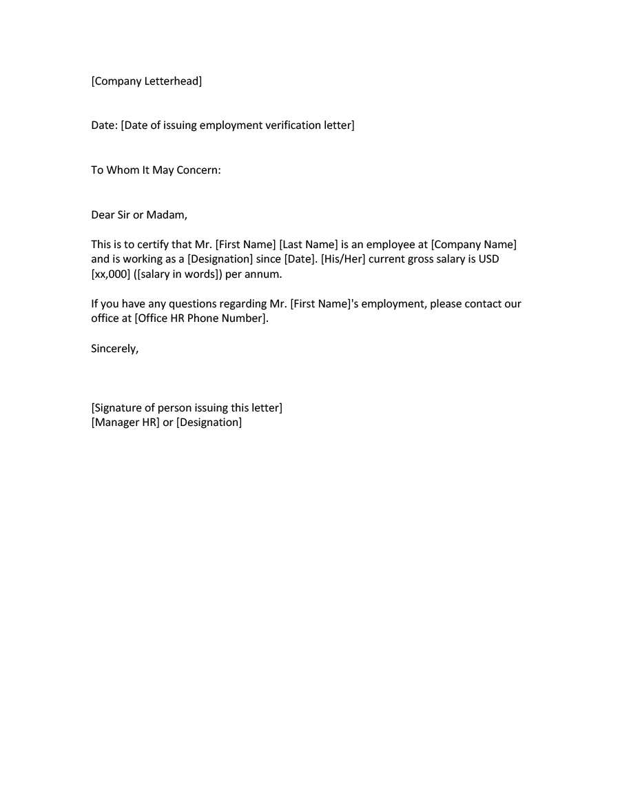 Employment Letter For Immigration – Dalep.midnightpig.co With Employment Verification Letter Template Word