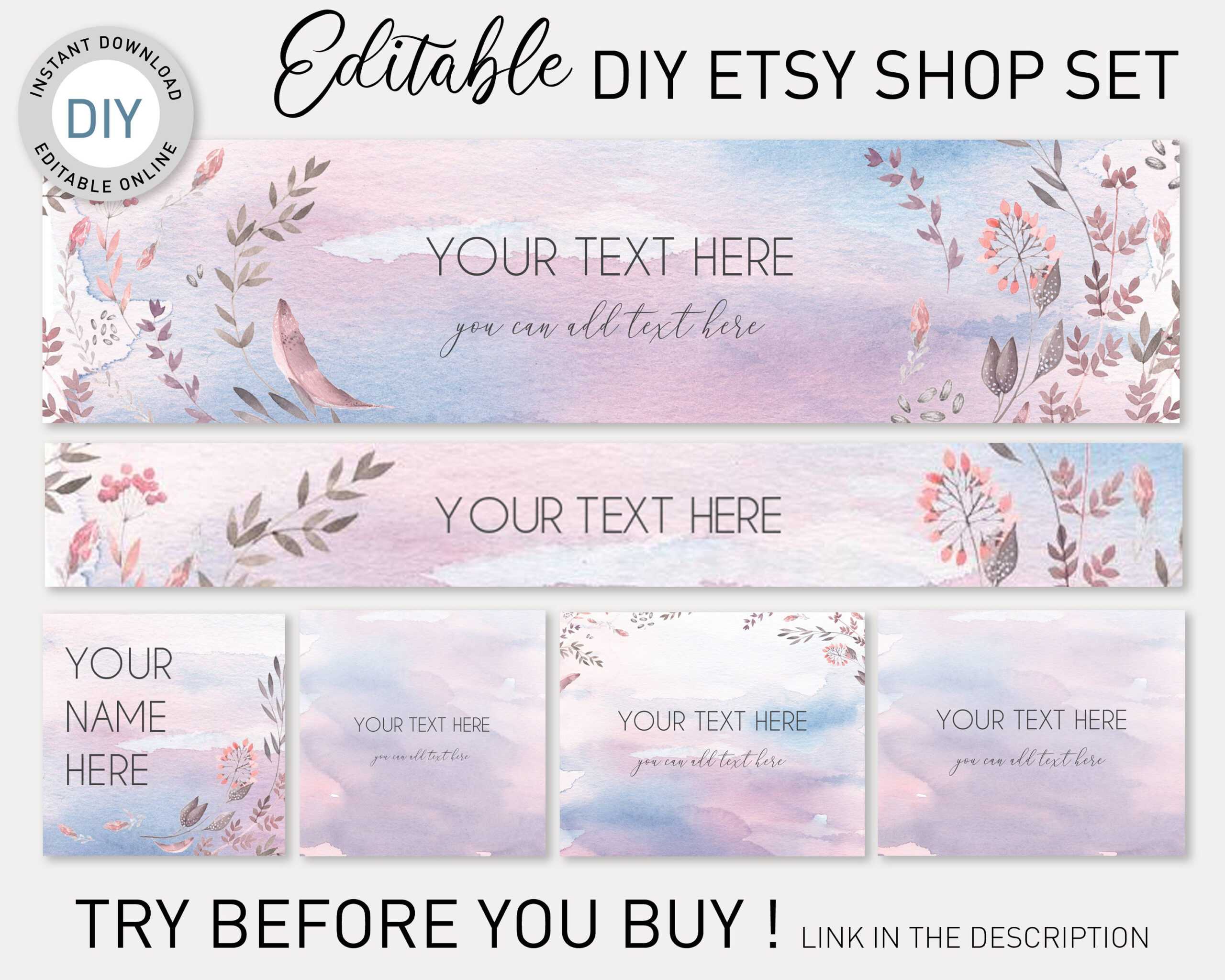 Etsy Banner Diy Template, Etsy Branding Kit, Etsy Shop Graphics, Shop  Banner Template, Etsy Cover Image, Etsy Cover Photo,templett Etsy Shop With Regard To Etsy Banner Template