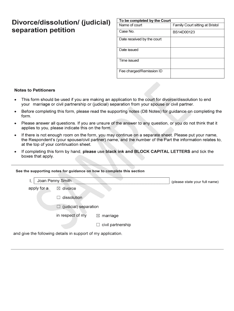 Example Of Completed D8 Form – Fill Online, Printable Throughout Blank Petition Template
