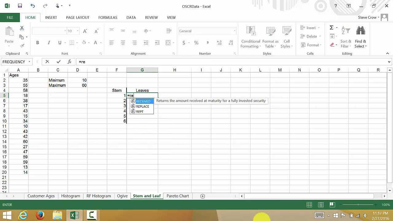 Excel Creating A Stem And Leaf Plot Regarding Blank Stem And Leaf Plot Template