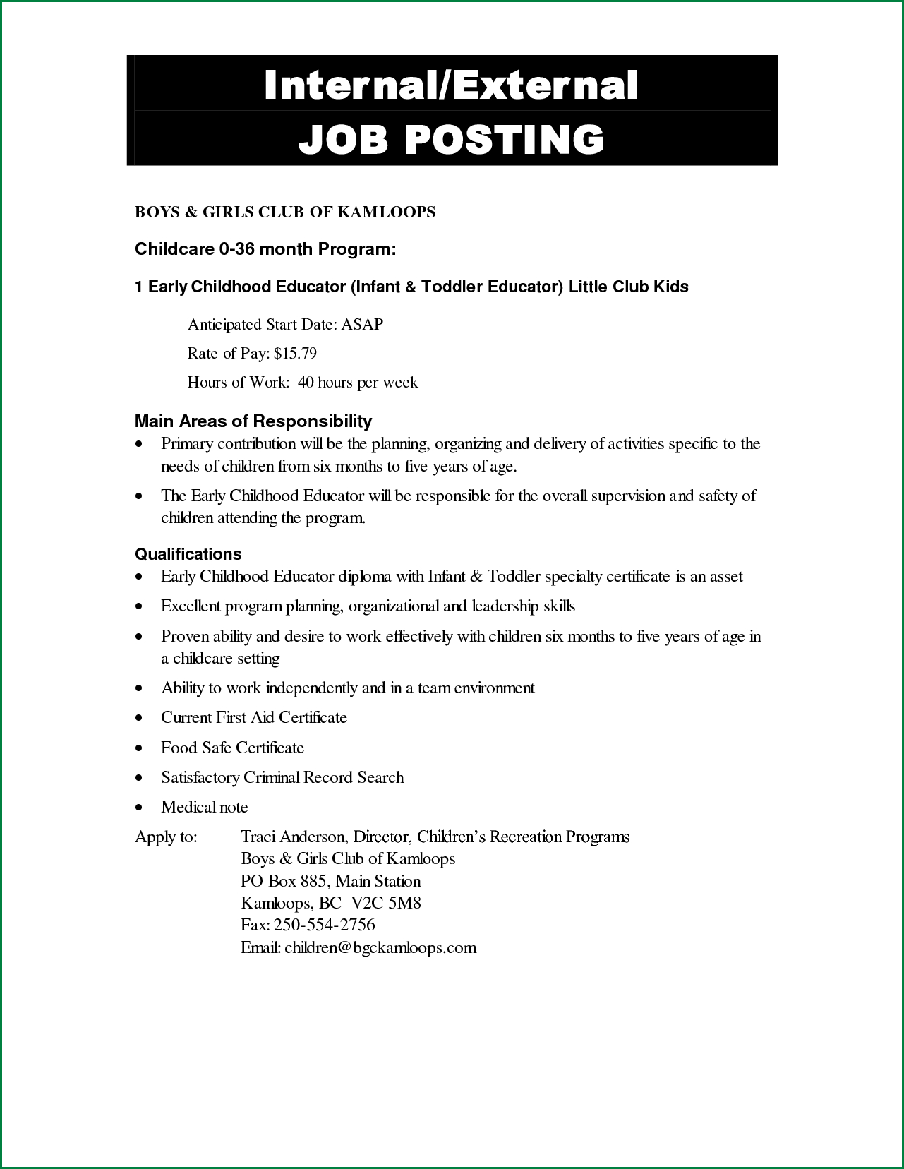 Executive Assistant Cl Classic. This Example Might Not Be In Internal Job Posting Template Word