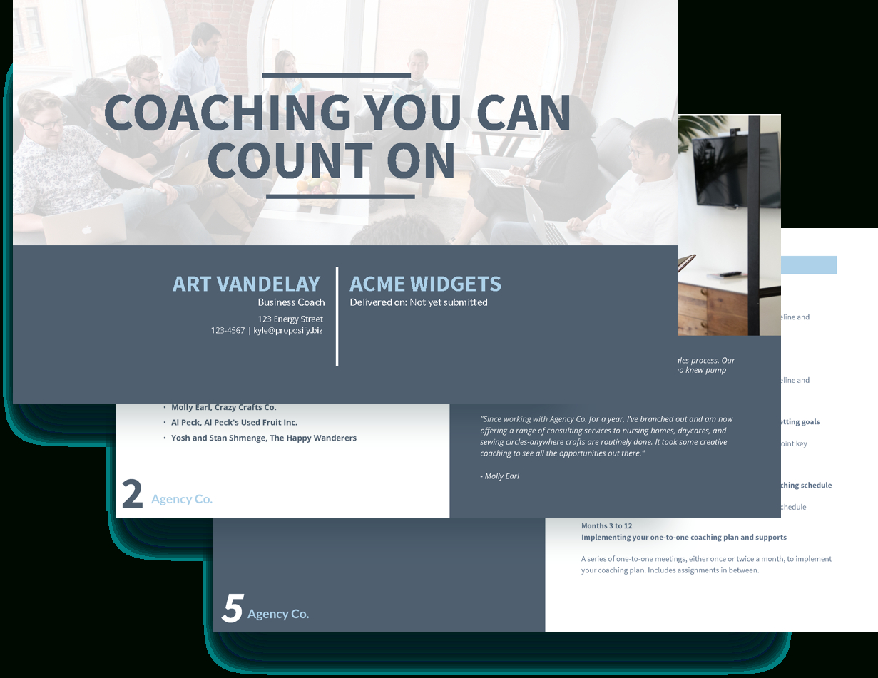 Executive Coaching Proposal Template – Free Sample | Proposify Inside Coaches Report Template