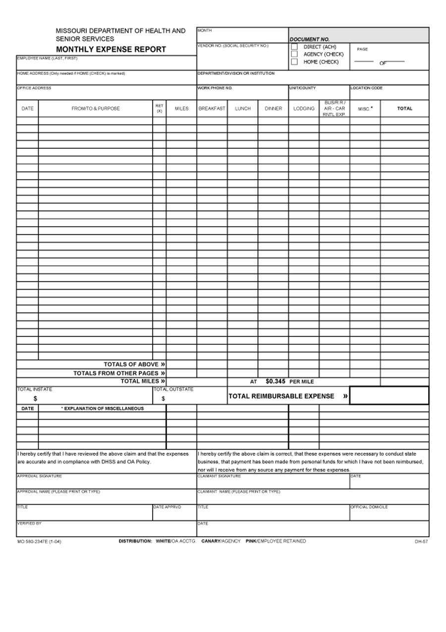 Expense Report Template Expenses Spreadsheet Templates To Inside Monthly Expense Report Template Excel