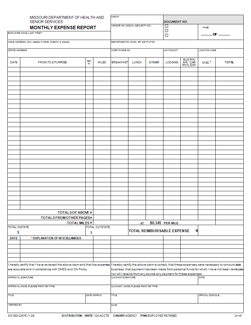 Expense Report Worksheet Template | Templates At within Expense Report ...