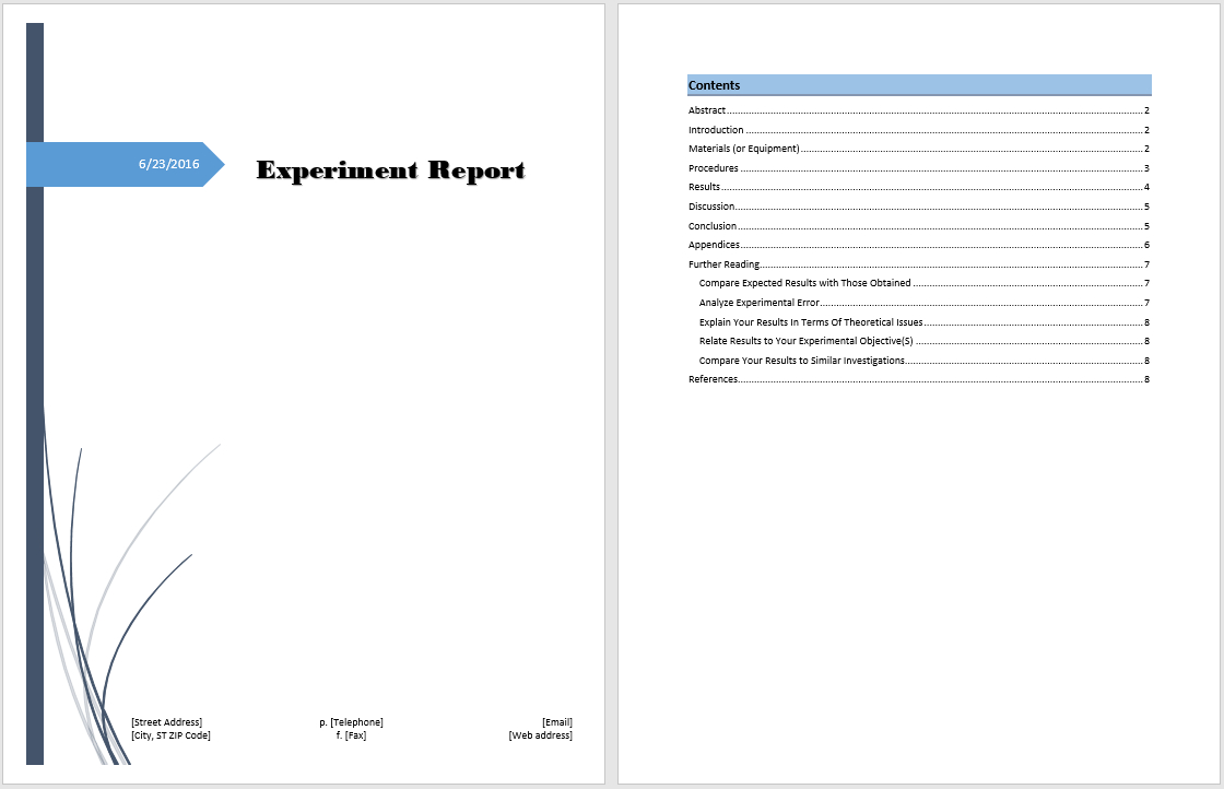 Experiment Report Template - Microsoft Word Templates In Lab Report Template Word