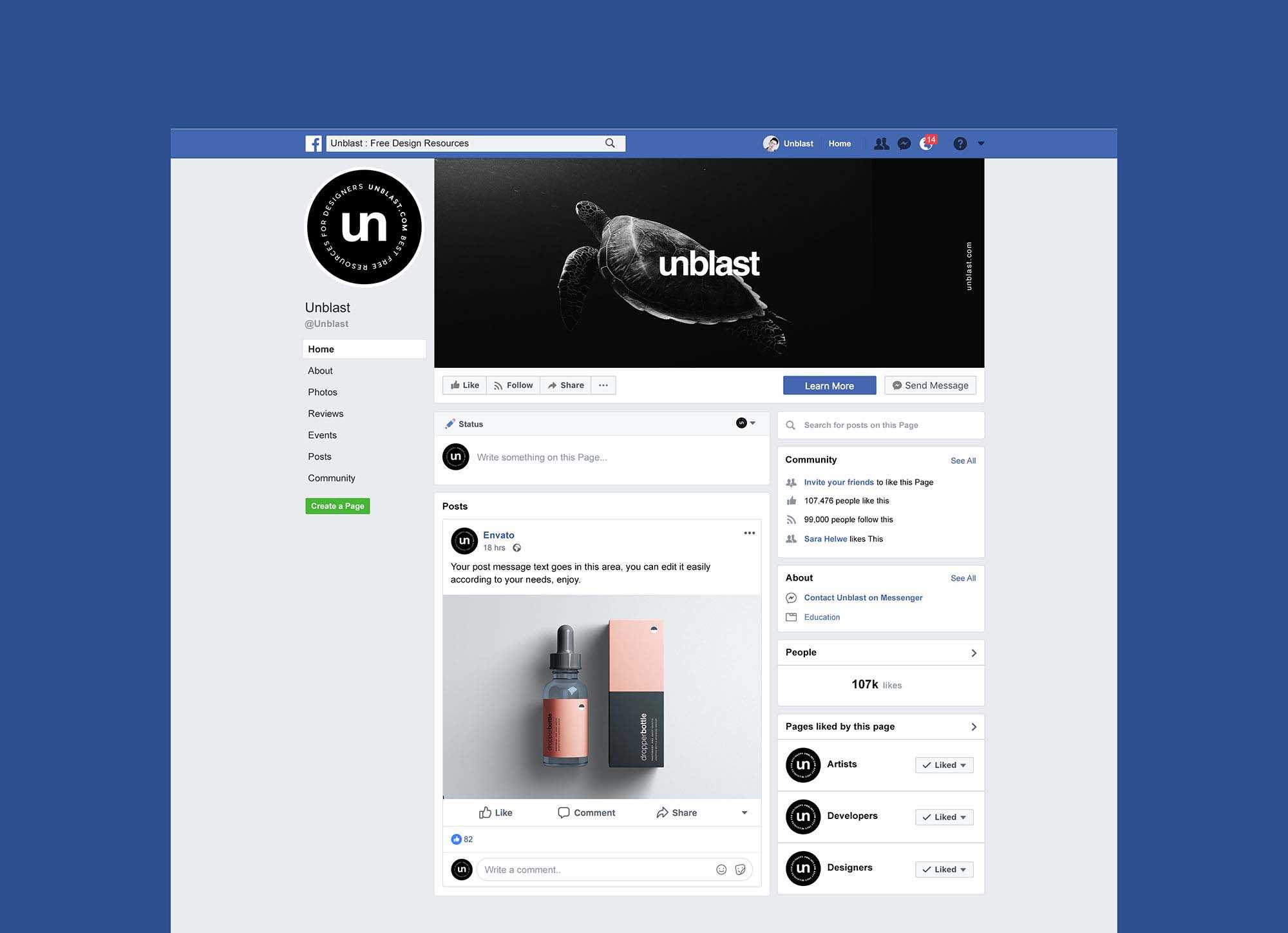 Facebook Page Mockup 2019 (Psd) For Facebook Banner Template Psd