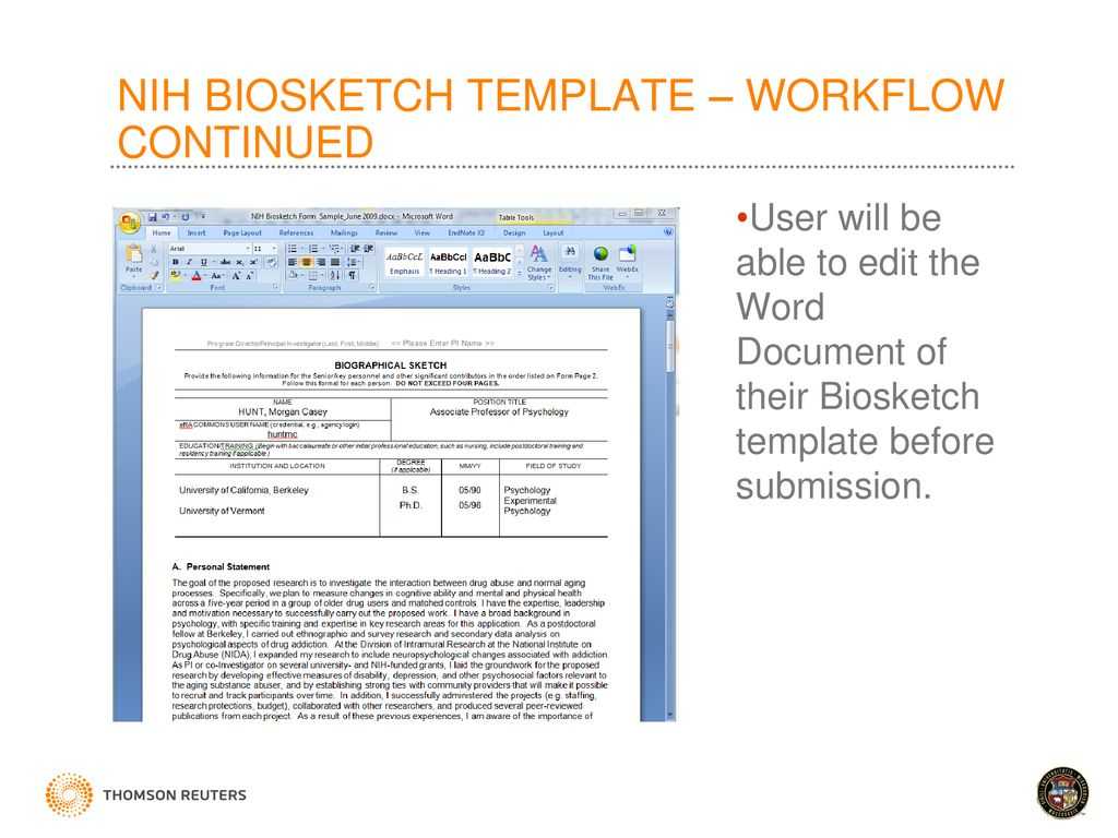 Faculty Activity Information Reporting System – Ppt Download Within Nih Biosketch Template Word
