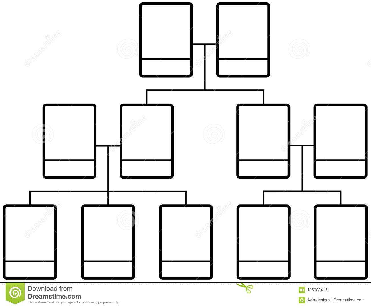 Family Tree Team Structure Blank Template Stock Vector Inside Fill In The Blank Family Tree Template