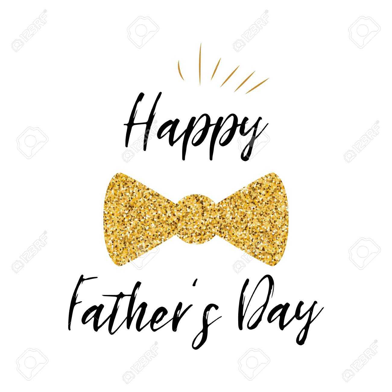 Father's Day Banner Design With Lettering, Golden Bow Tie Butterfly Throughout Tie Banner Template