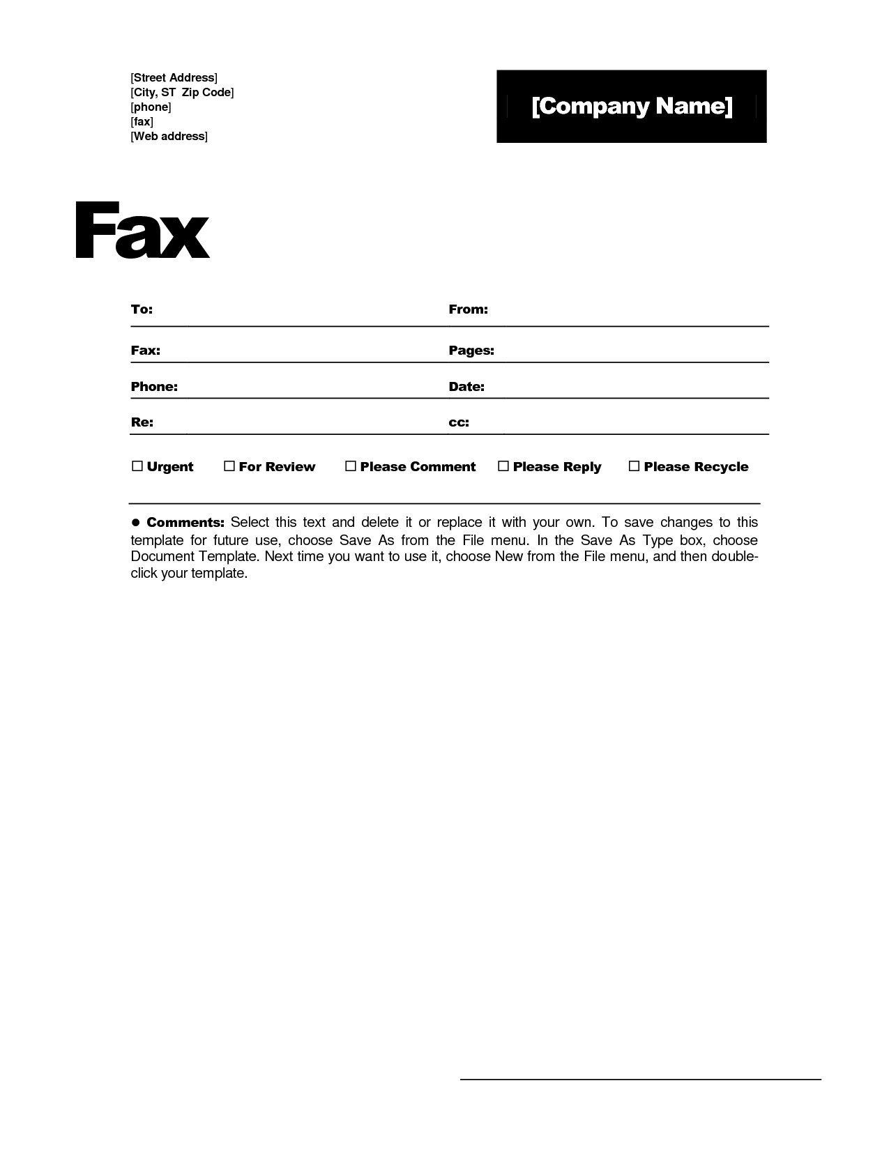 Fax Template In Word 2010 - Calep.midnightpig.co With Regard To Fax Template Word 2010