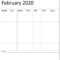 February 2020 Blank Calendar Free Printable – Latest Intended For Blank Calander Template