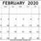 February 2020 Printable Calendar – Free Printable Calendar In Full Page Blank Calendar Template