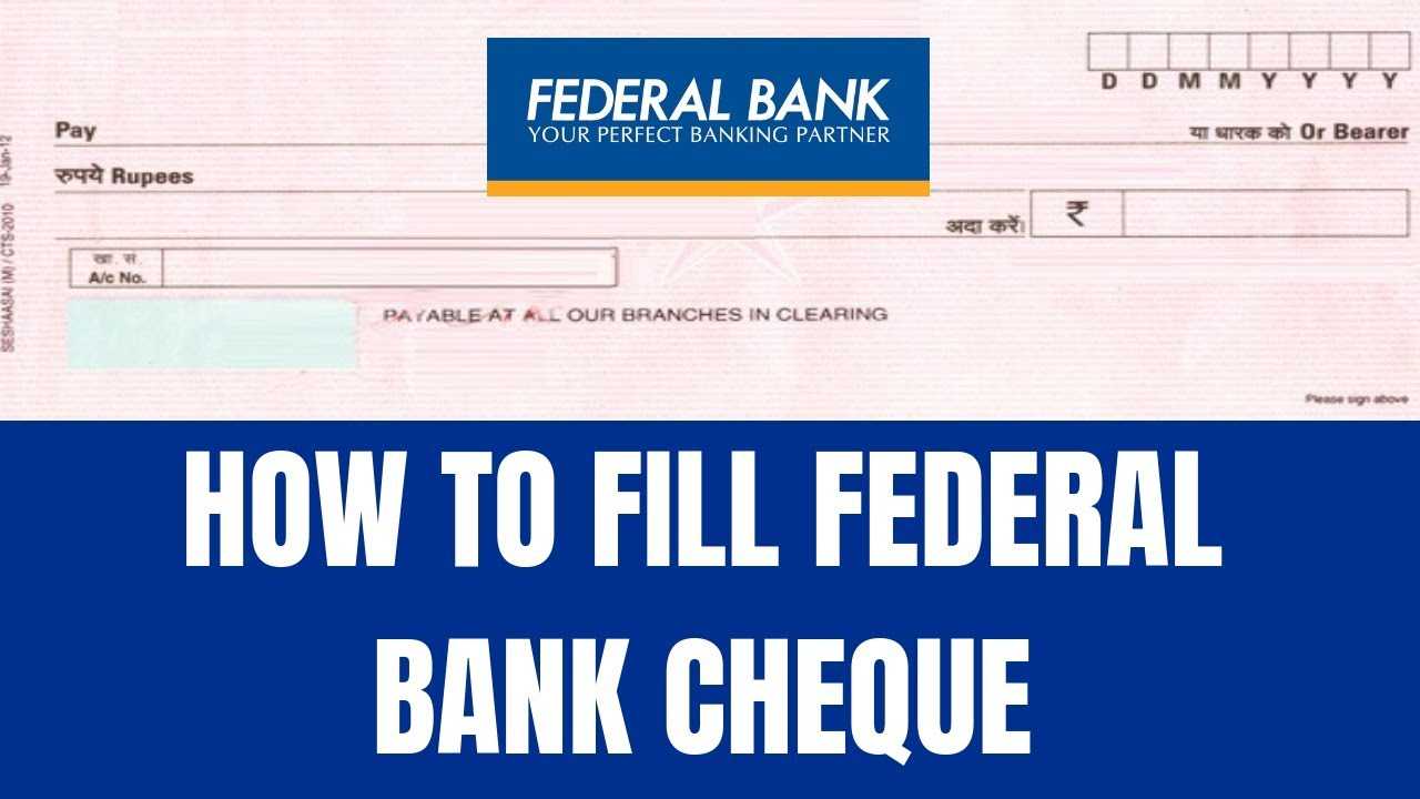 Federal Bank Blank Cheque Within Fun Blank Cheque Template