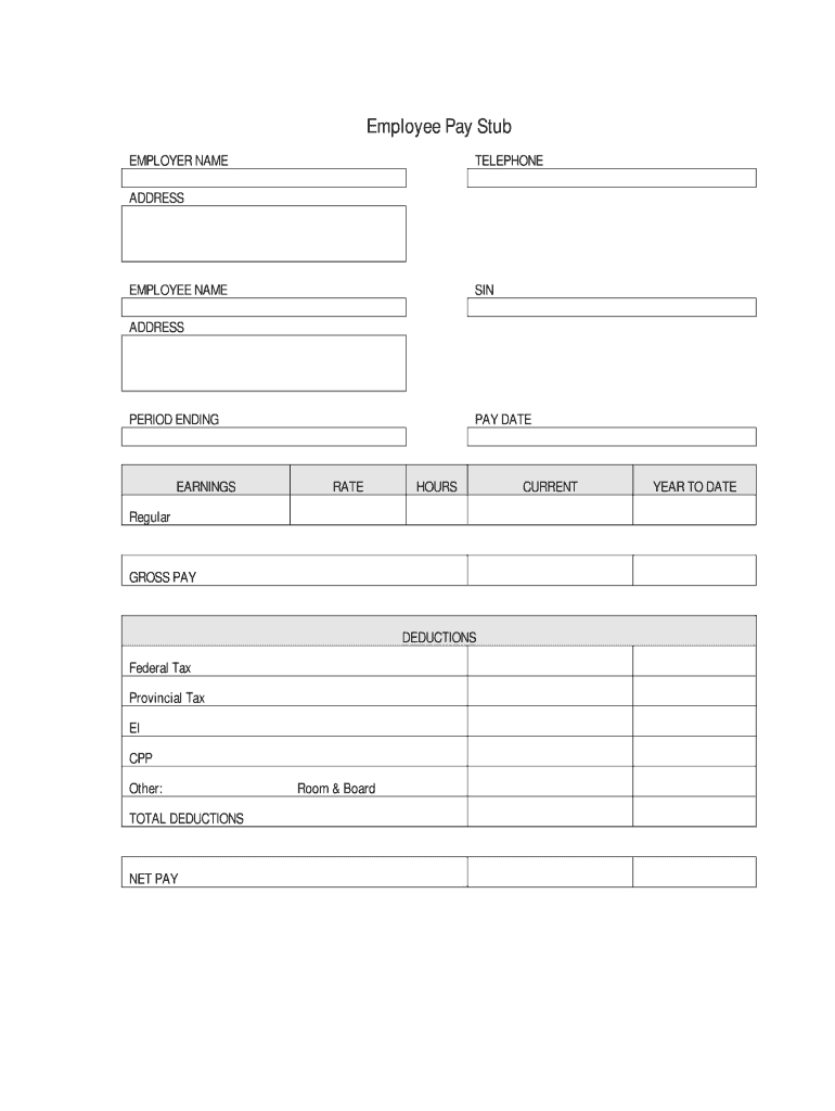 Fillable Pay Stub Pdf - Fill Online, Printable, Fillable Within Blank Pay Stubs Template