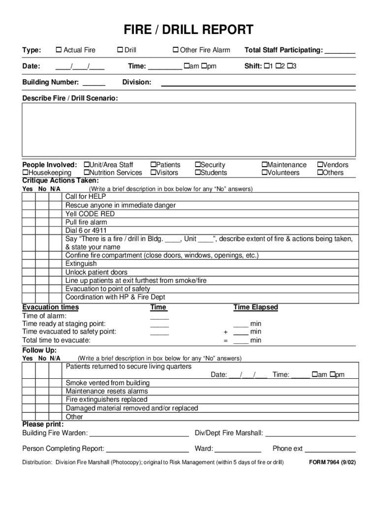 Fire Drill Report Form – 2 Free Templates In Pdf, Word For Emergency Drill Report Template