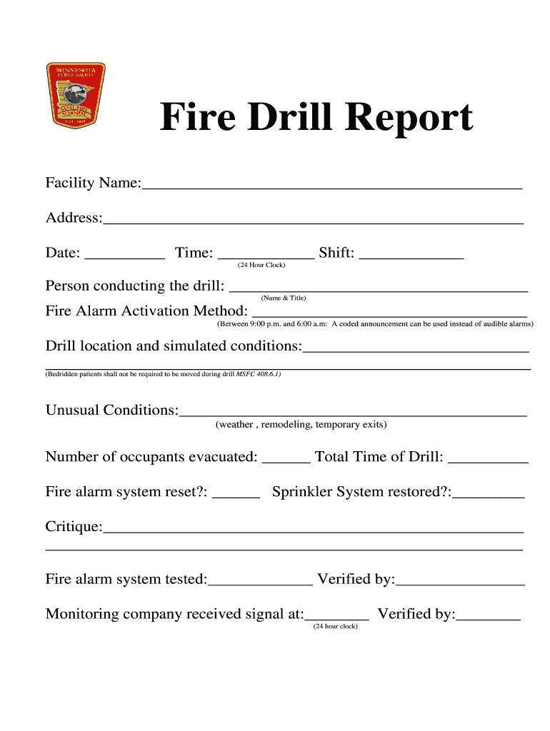 Fire Drill Report Template Uk - Fill Online, Printable Regarding Fire Evacuation Drill Report Template