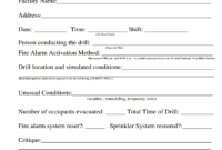 Fire Drill Report Template Uk - Fill Online, Printable throughout Emergency Drill Report Template