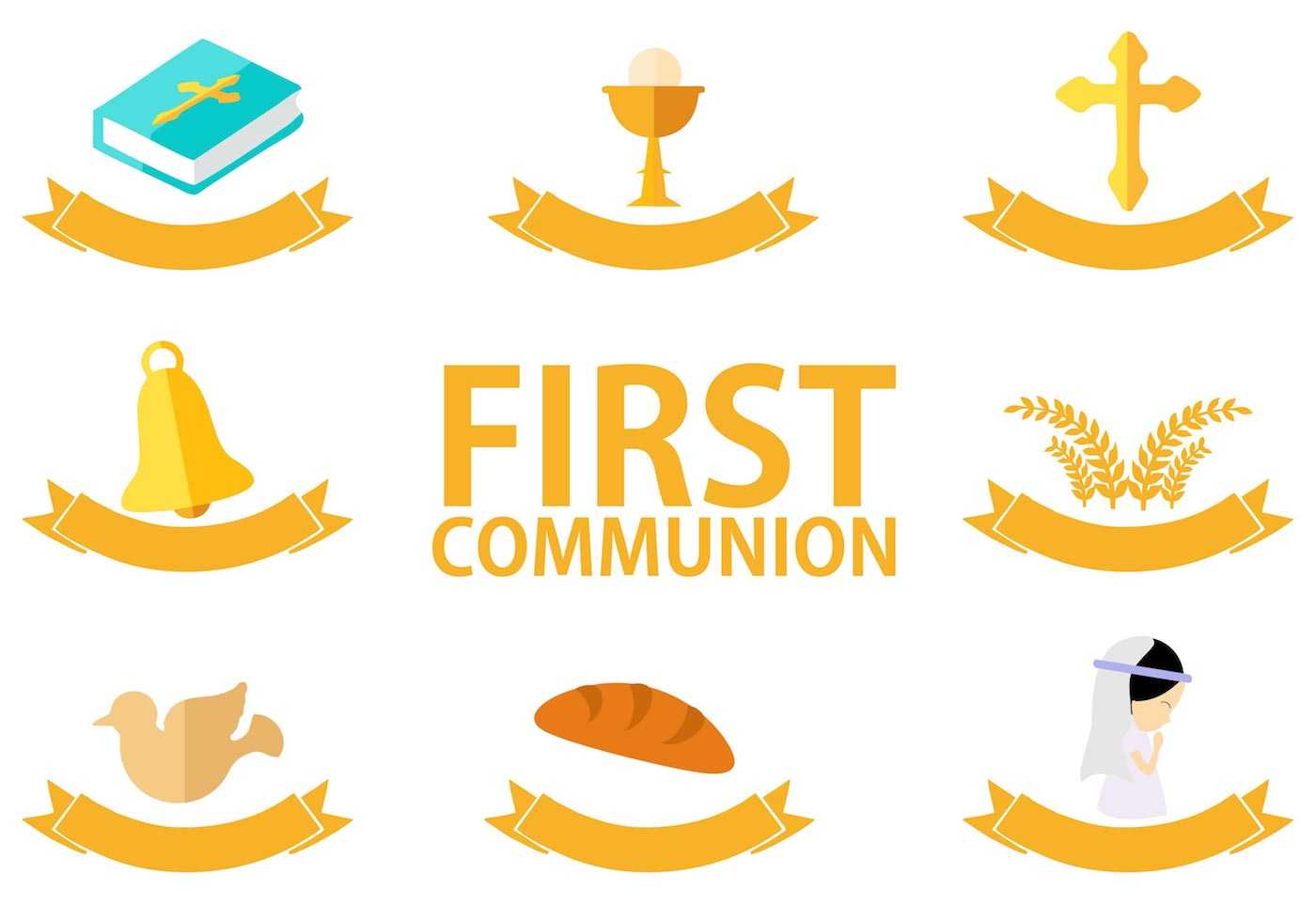 First Communion Template Free Vector Art – (25 Free Downloads) Regarding First Communion Banner Templates
