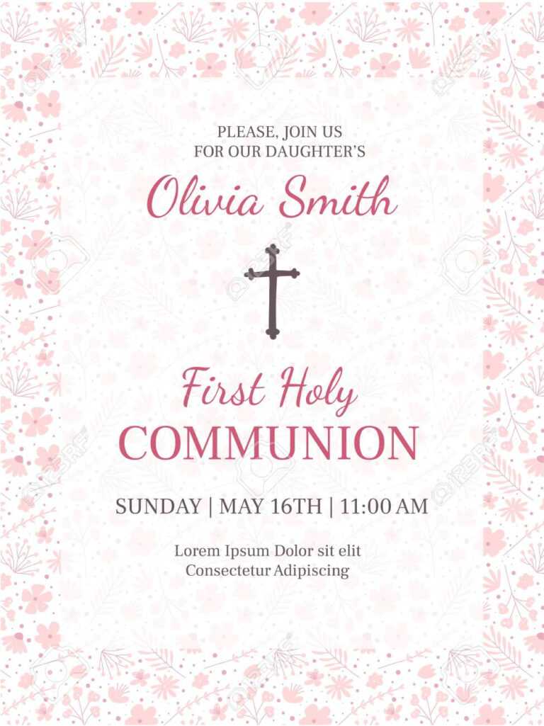 First Holy Communion Greeting Card Design Template throughout First ...