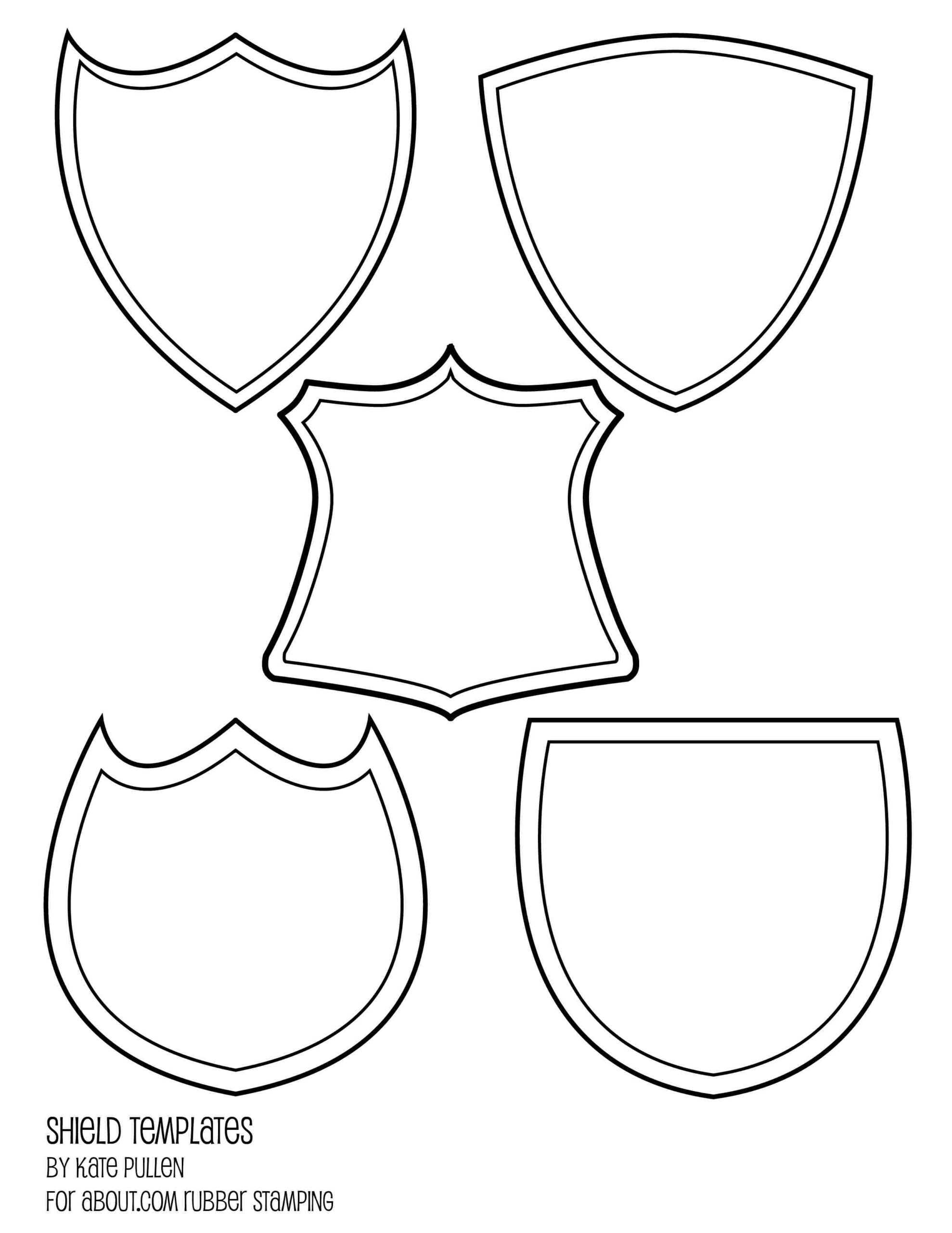 Five Free Shield Templates For Cards And Scrapbook Pages In Blank Shield Template Printable