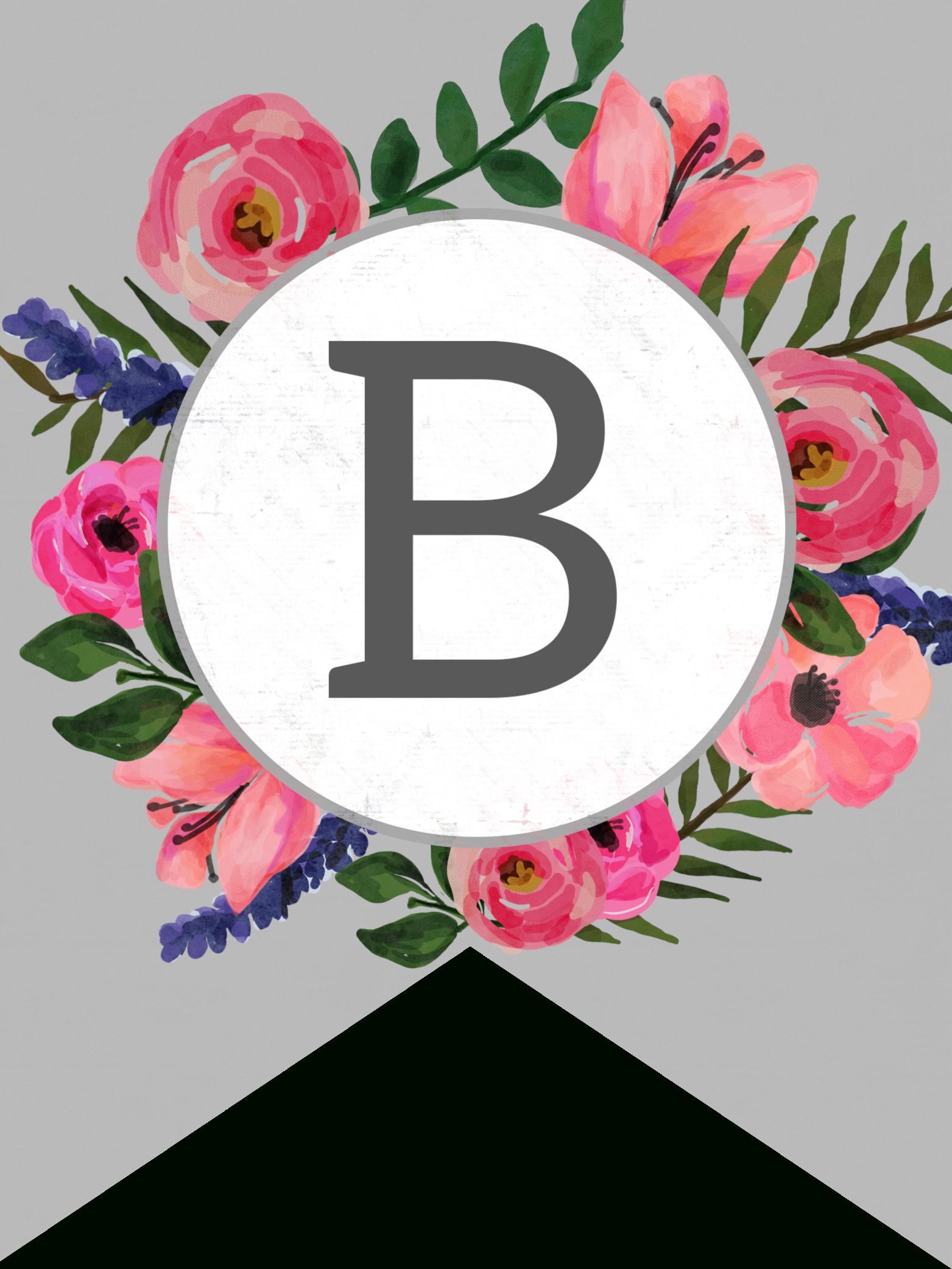Floral Alphabet Banner Letters Free Printable – Paper Trail Pertaining To Printable Letter Templates For Banners