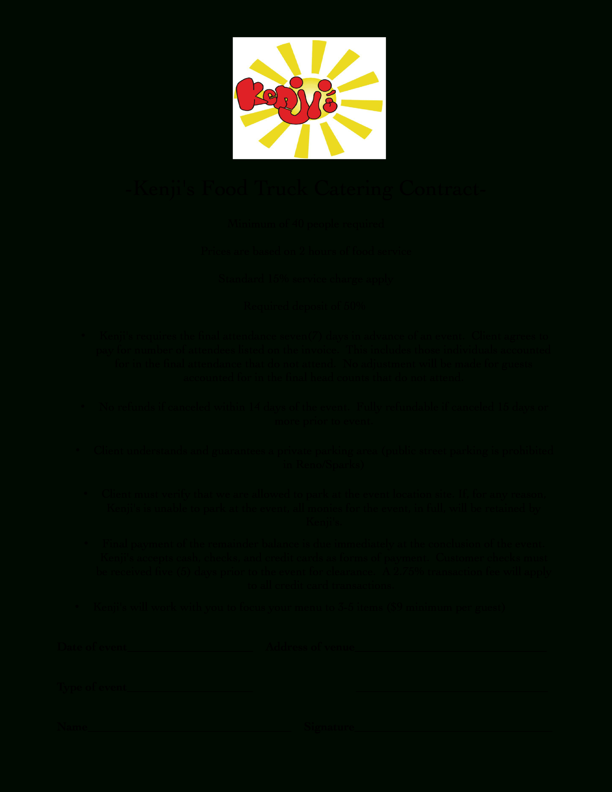 Food Catering Contract Template – Calep.midnightpig.co Inside Catering Contract Template Word