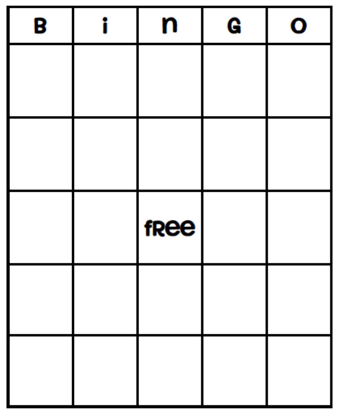 Fraction Bingoterena Henry With Blank Bingo Template Pdf