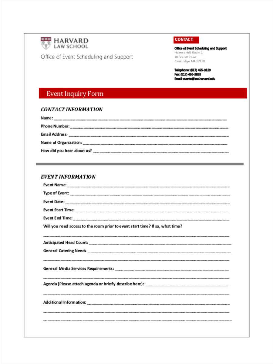 Free 7+ Sample Event Inquiry Forms In Ms Word | Pdf Regarding Enquiry Form Template Word