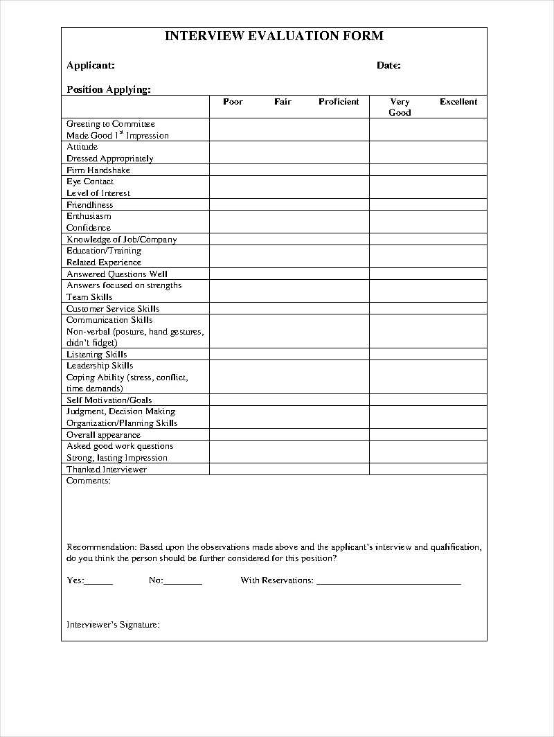 Free 9+ Interview Evaluation Form Examples In Pdf | Examples In Blank Evaluation Form Template