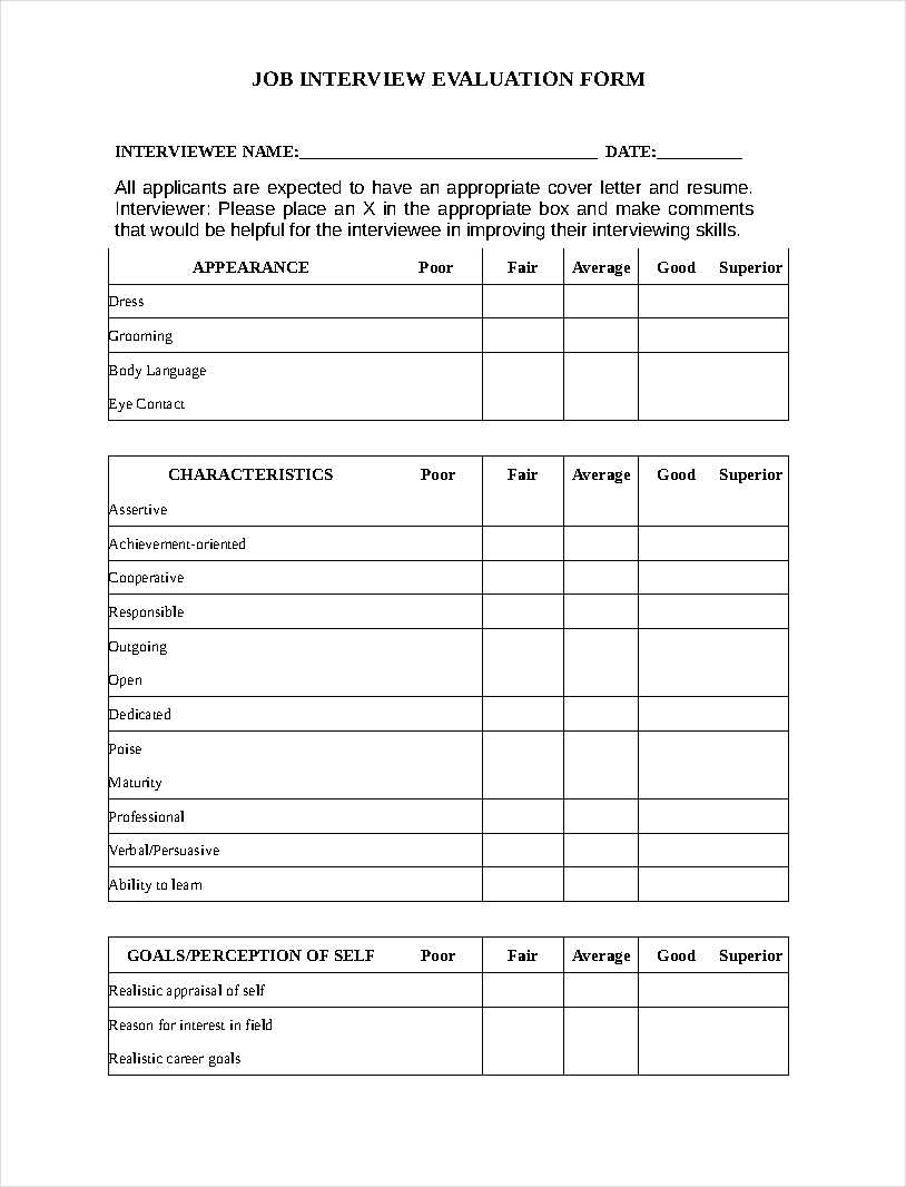 Free 9+ Interview Evaluation Form Examples In Pdf | Examples With Blank Evaluation Form Template