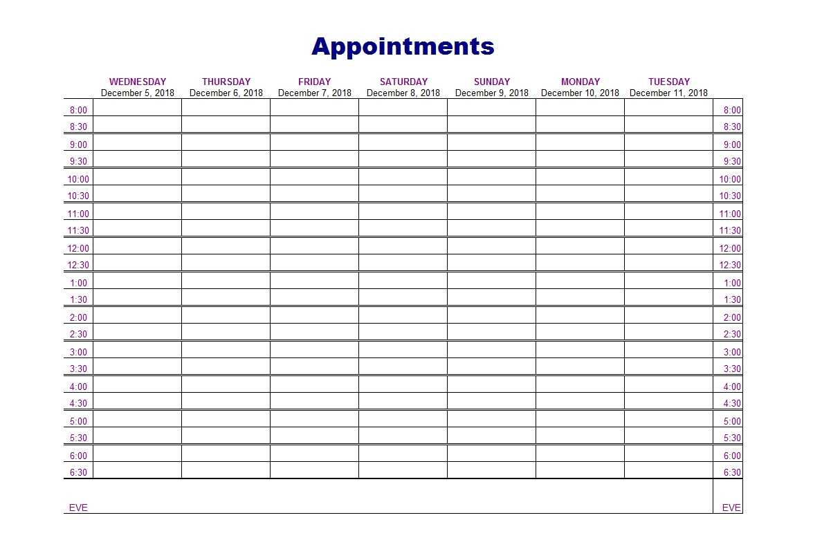 Free Appointment Scheduler Template – Calep.midnightpig.co In Appointment Sheet Template Word