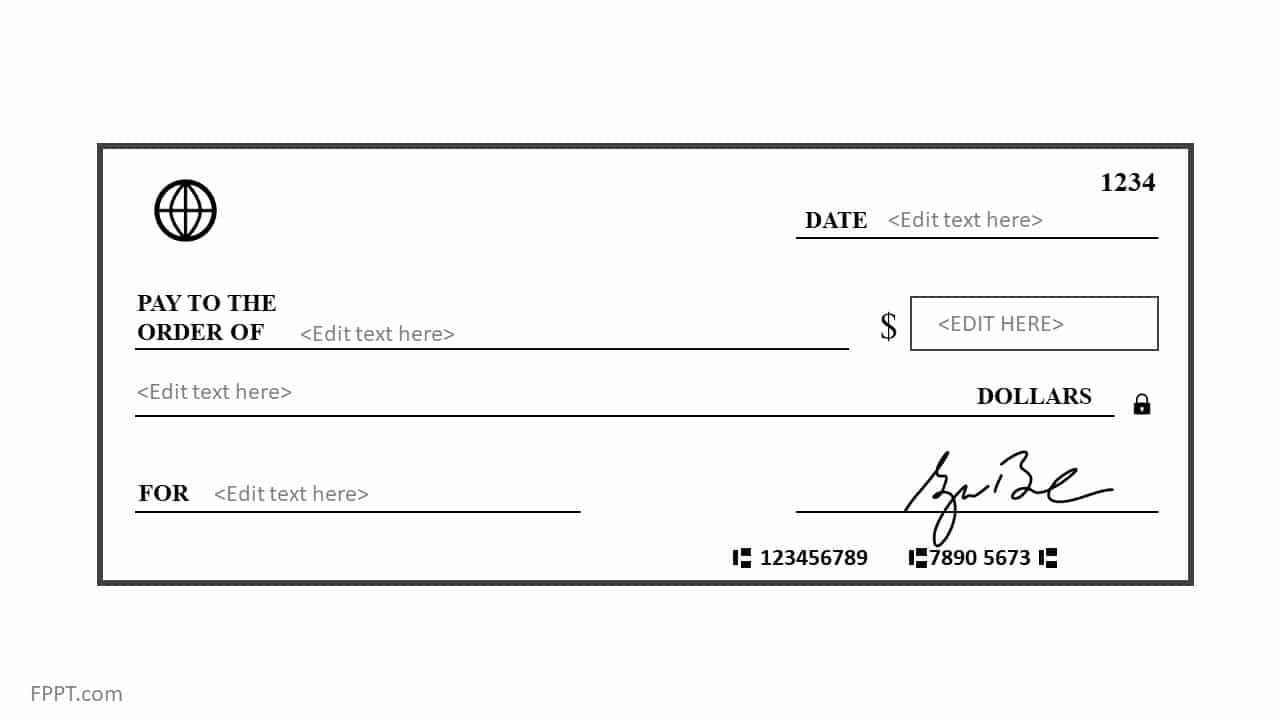 Free Blank Check Template For Powerpoint – Free Powerpoint In Editable Blank Check Template
