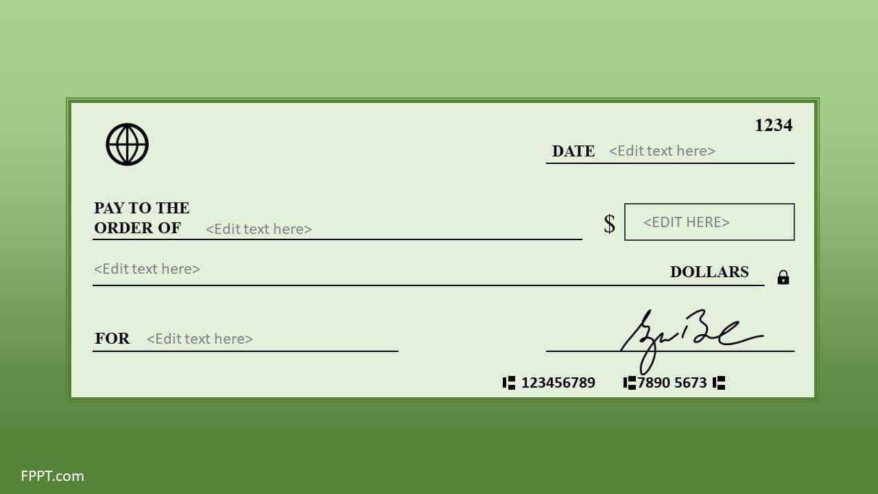Free Blank Check Template For Powerpoint - Free Powerpoint With Regard To Editable Blank Check Template