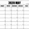 Free Blank May 2020 Printable Calendar Template [Pdf Regarding Blank Calendar Template For Kids