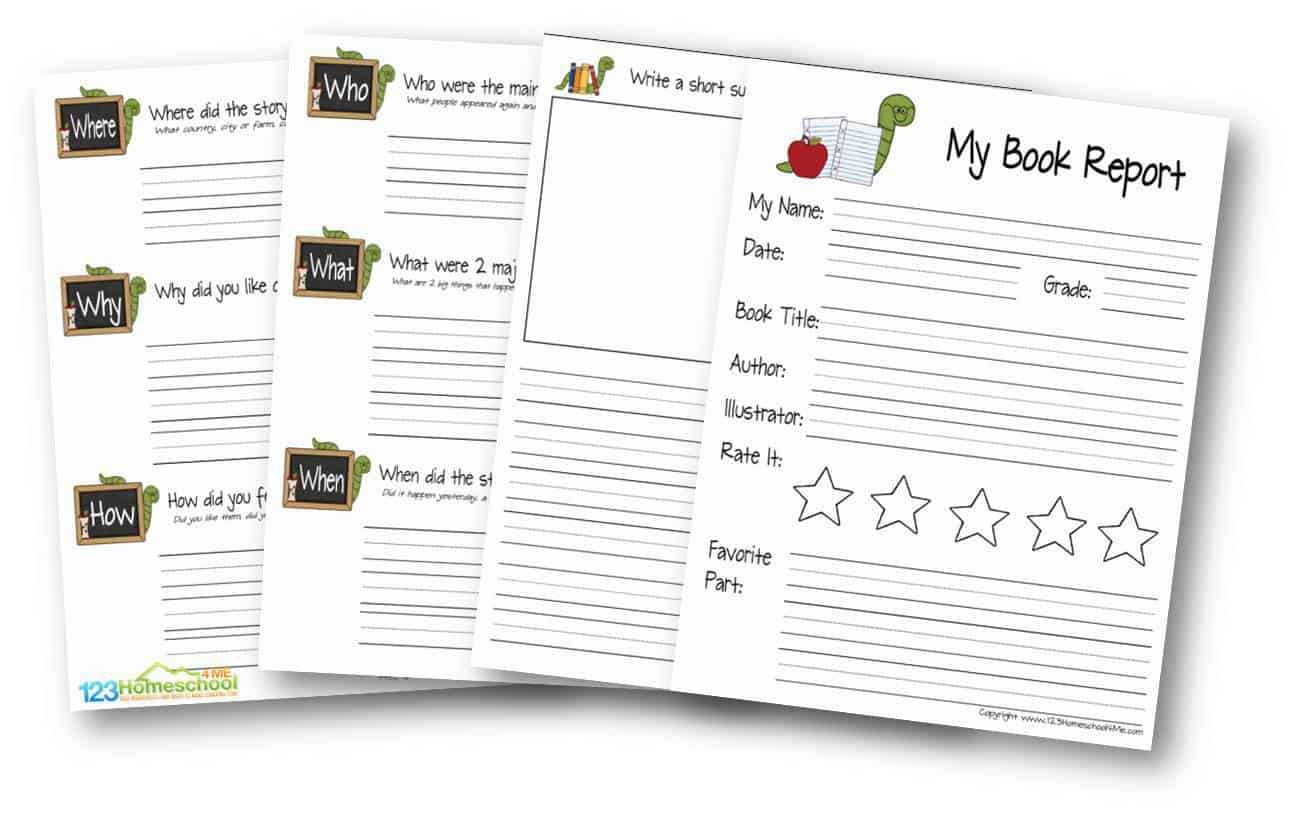 Free Book Report For Kids With Book Report Template 6Th Grade