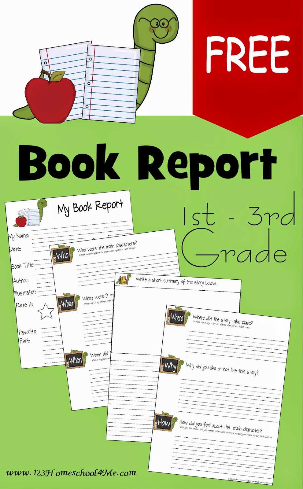 Free Book Report Template – Educational Freebies – Teaching Intended For Book Report Template 2Nd Grade