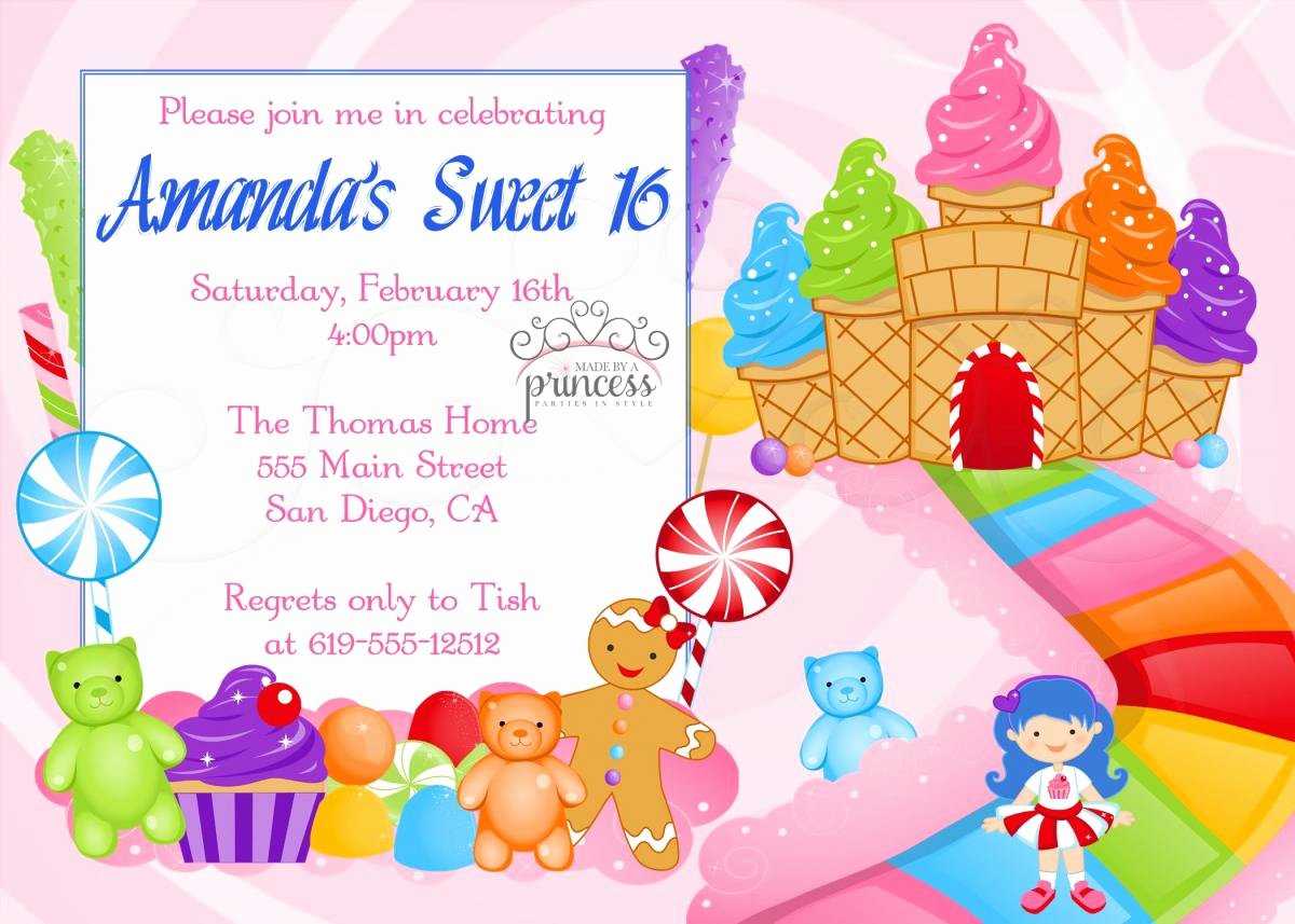 Free Candyland Invitation Template – Calep.midnightpig.co With Blank Candyland Template