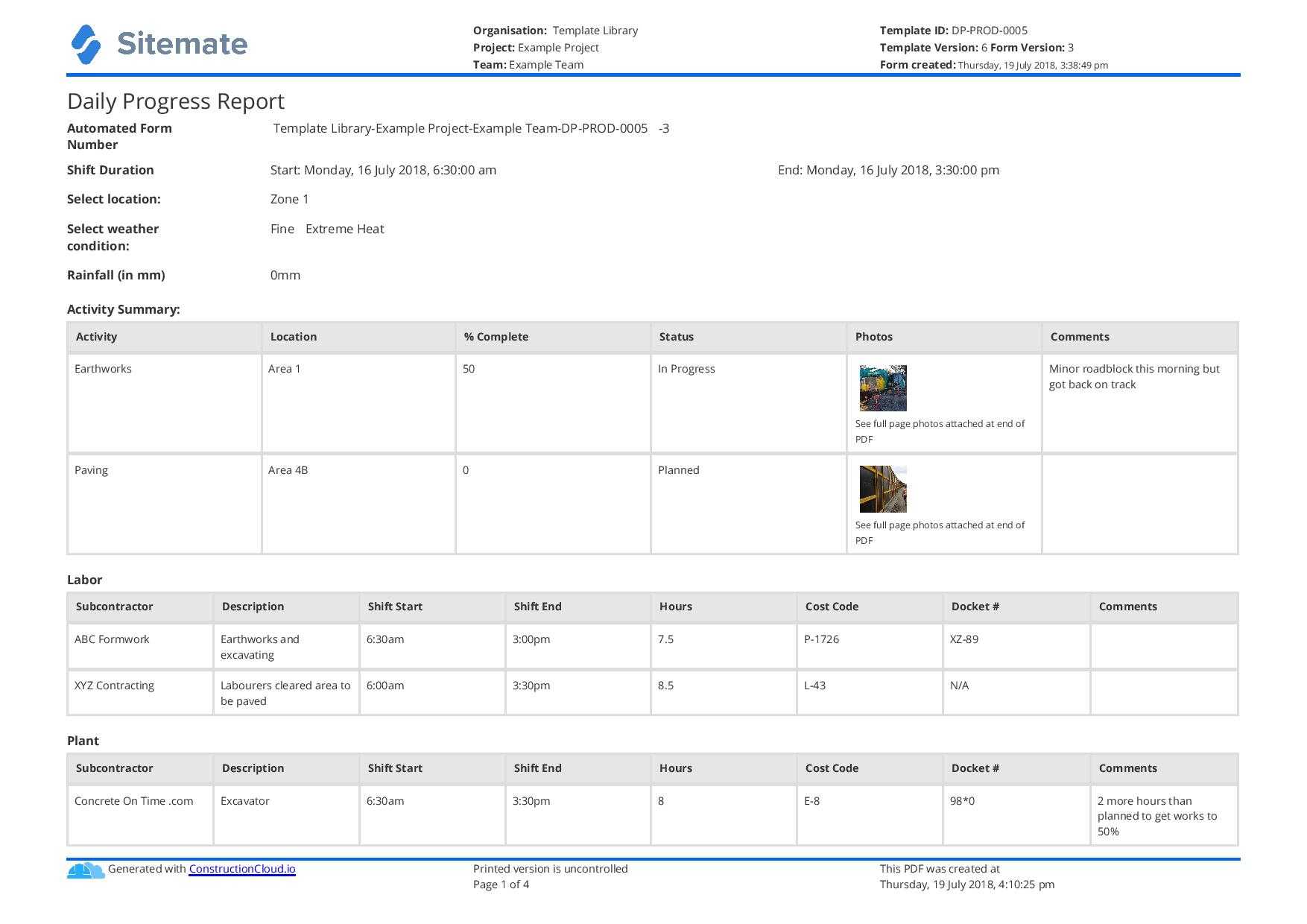 Free Construction Daily Report Template (Better Than Pdf Inside Monthly Progress Report Template