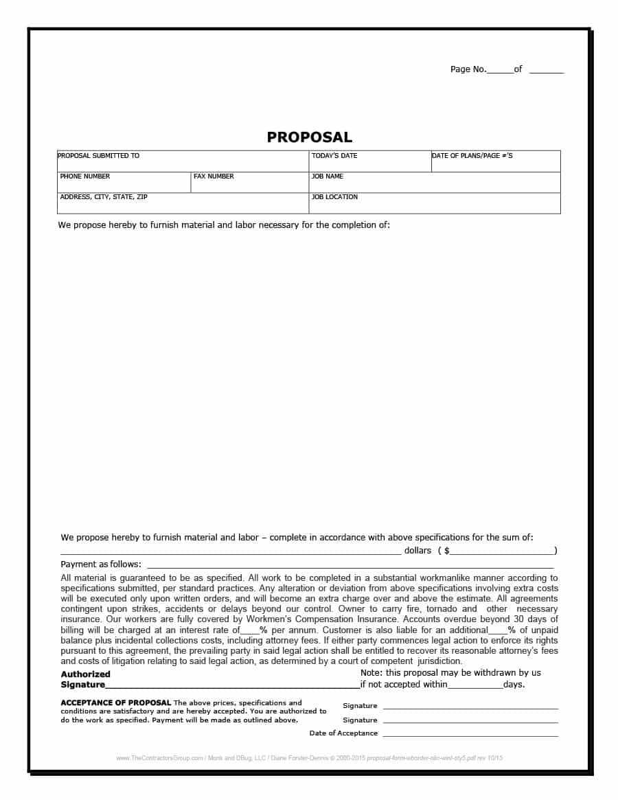 Free Construction Proposal Template Word – Calep.midnightpig.co Inside Free Construction Proposal Template Word