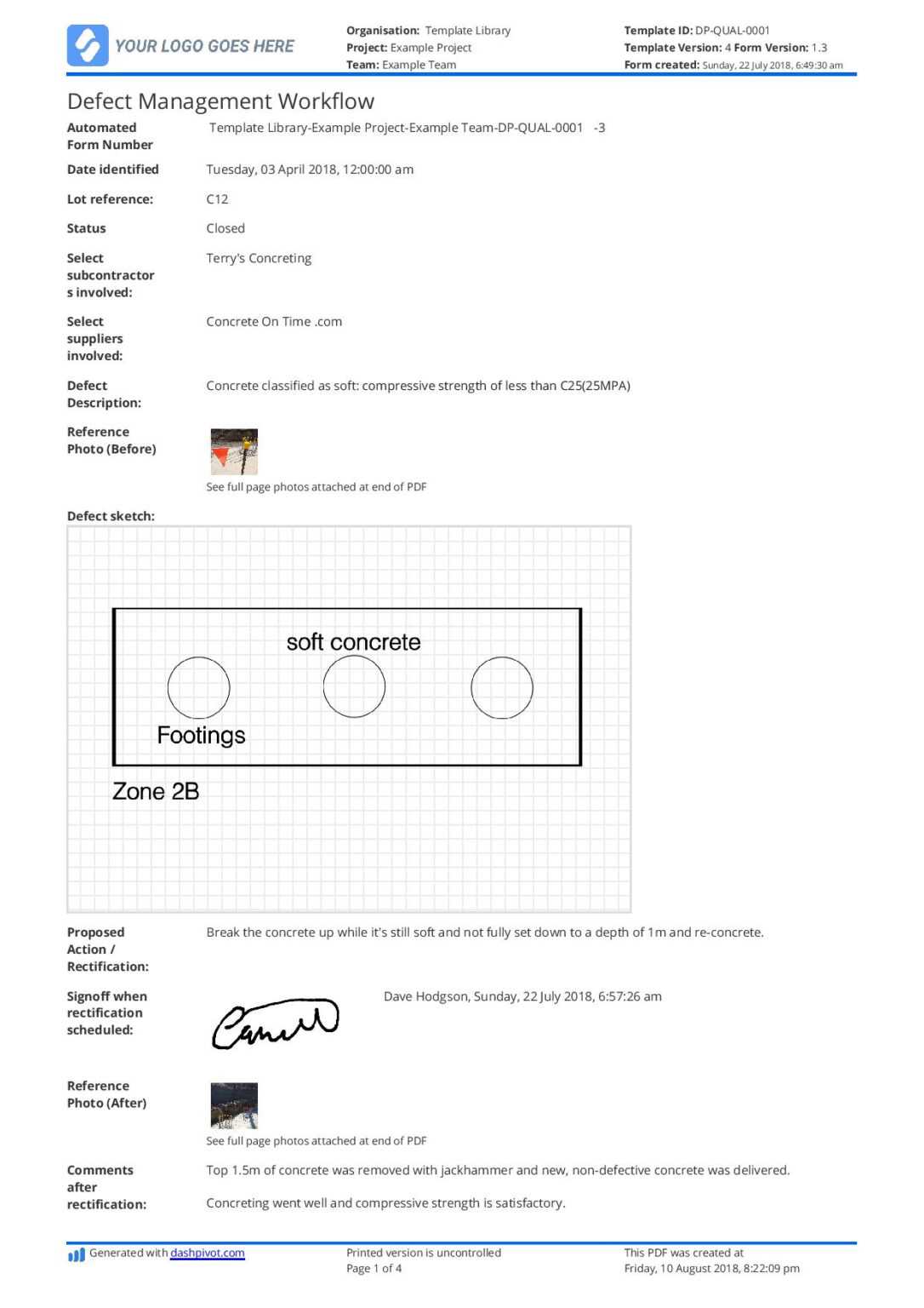 Fault Report Template Word – Creative Sample Templates