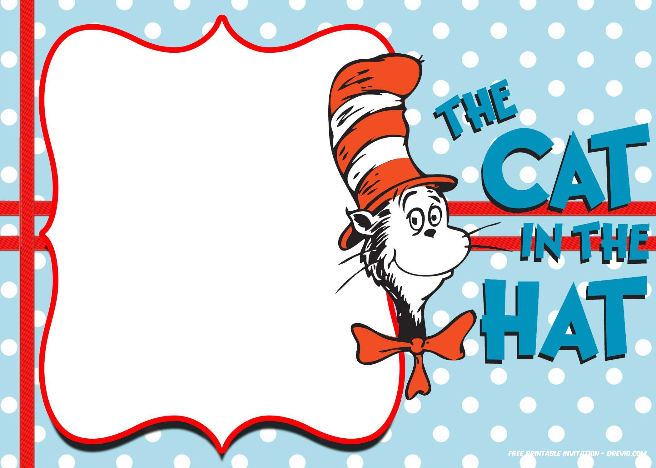 Free Dr.seuss Invitation Templates – Printable – Bagvania Intended For Blank Cat In The Hat Template
