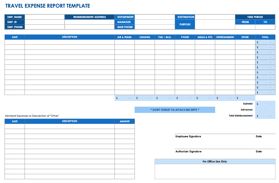 Free Expense Report Templates Smartsheet With Regard To Job Cost Report Template Excel