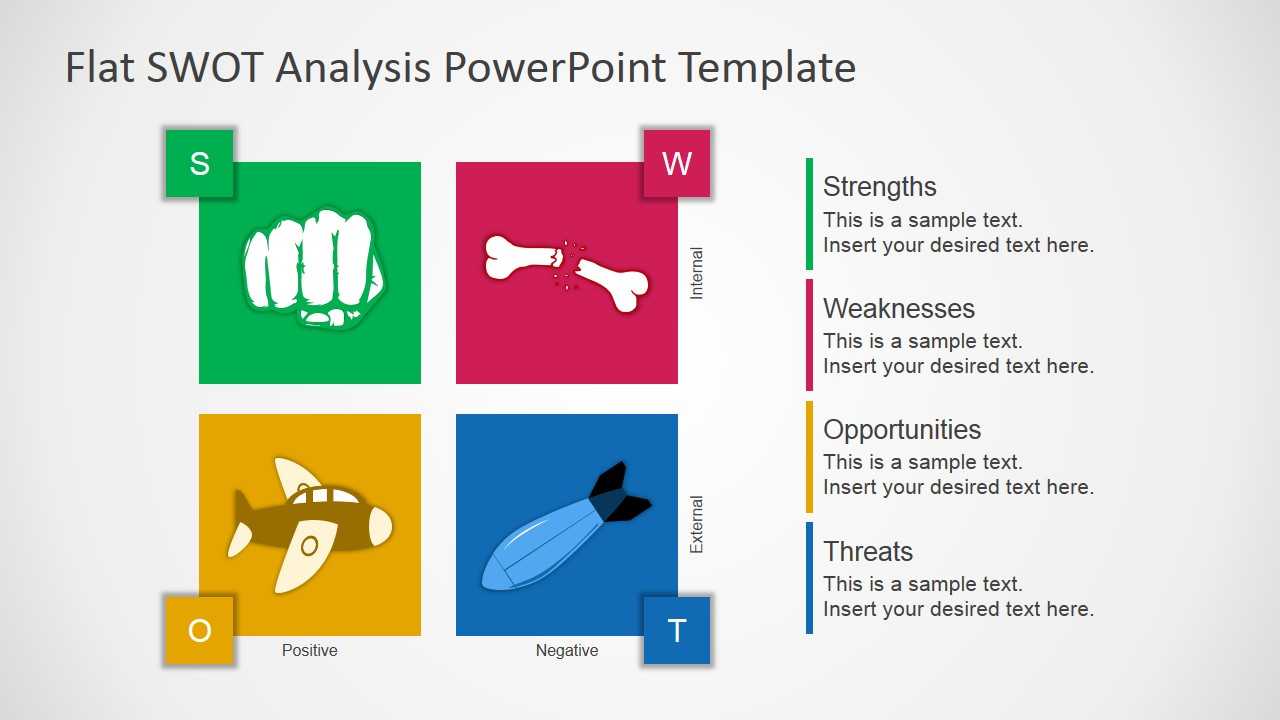 Free Flat Swot Analysis Presentation Template With Swot Template For Word