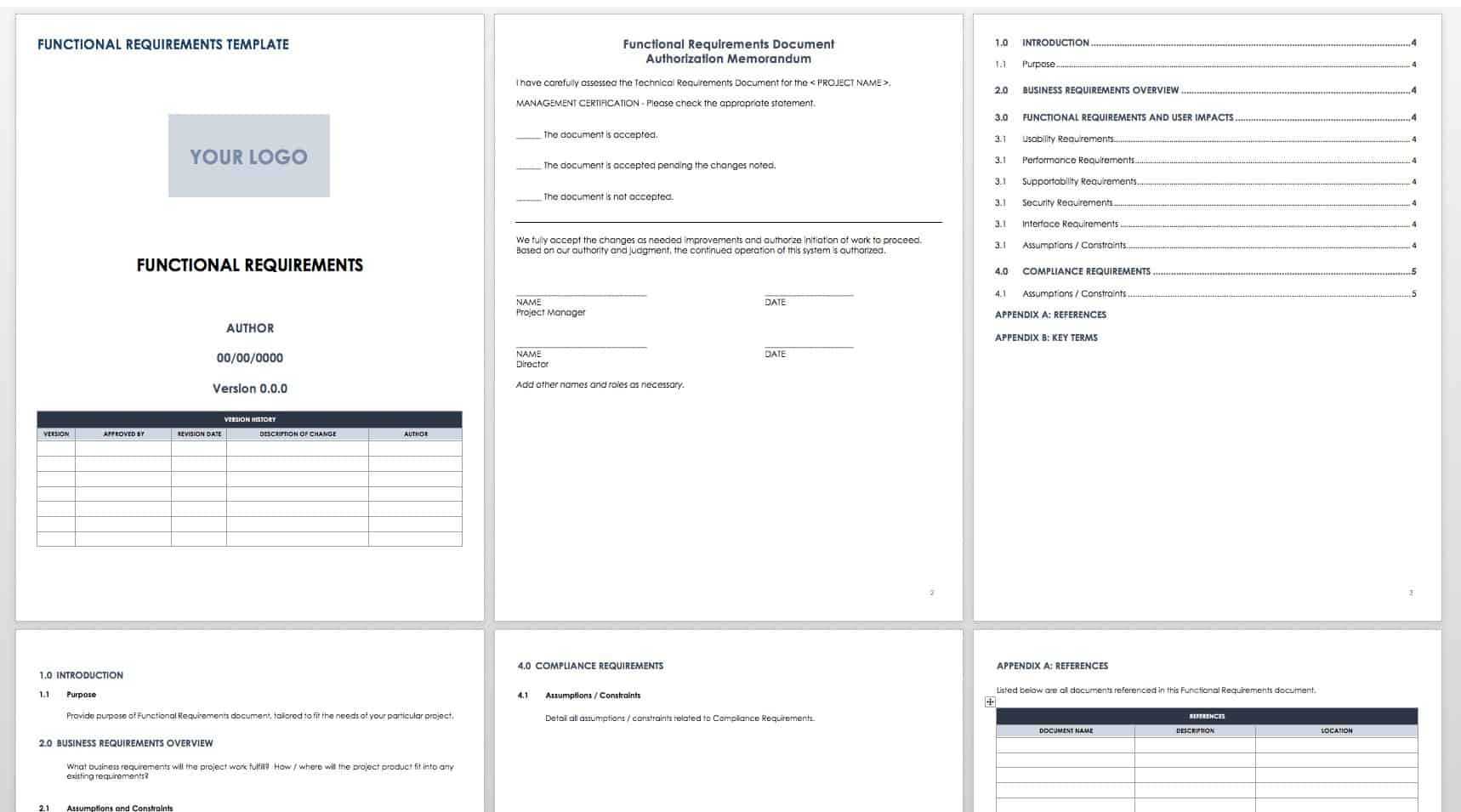 Free Functional Specification Templates | Smartsheet With Report Requirements Document Template