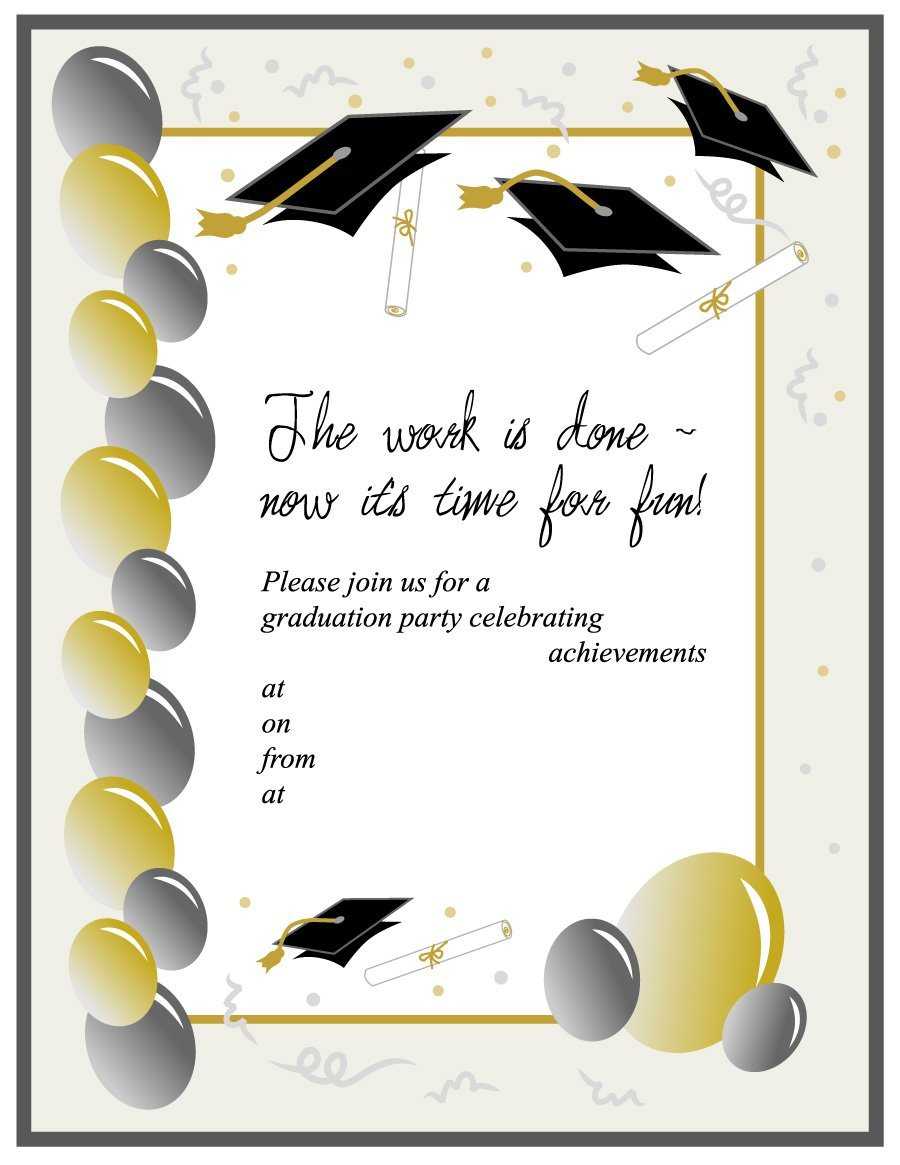 Free Graduation Invitation Maker – Dalep.midnightpig.co Intended For Free Graduation Invitation Templates For Word