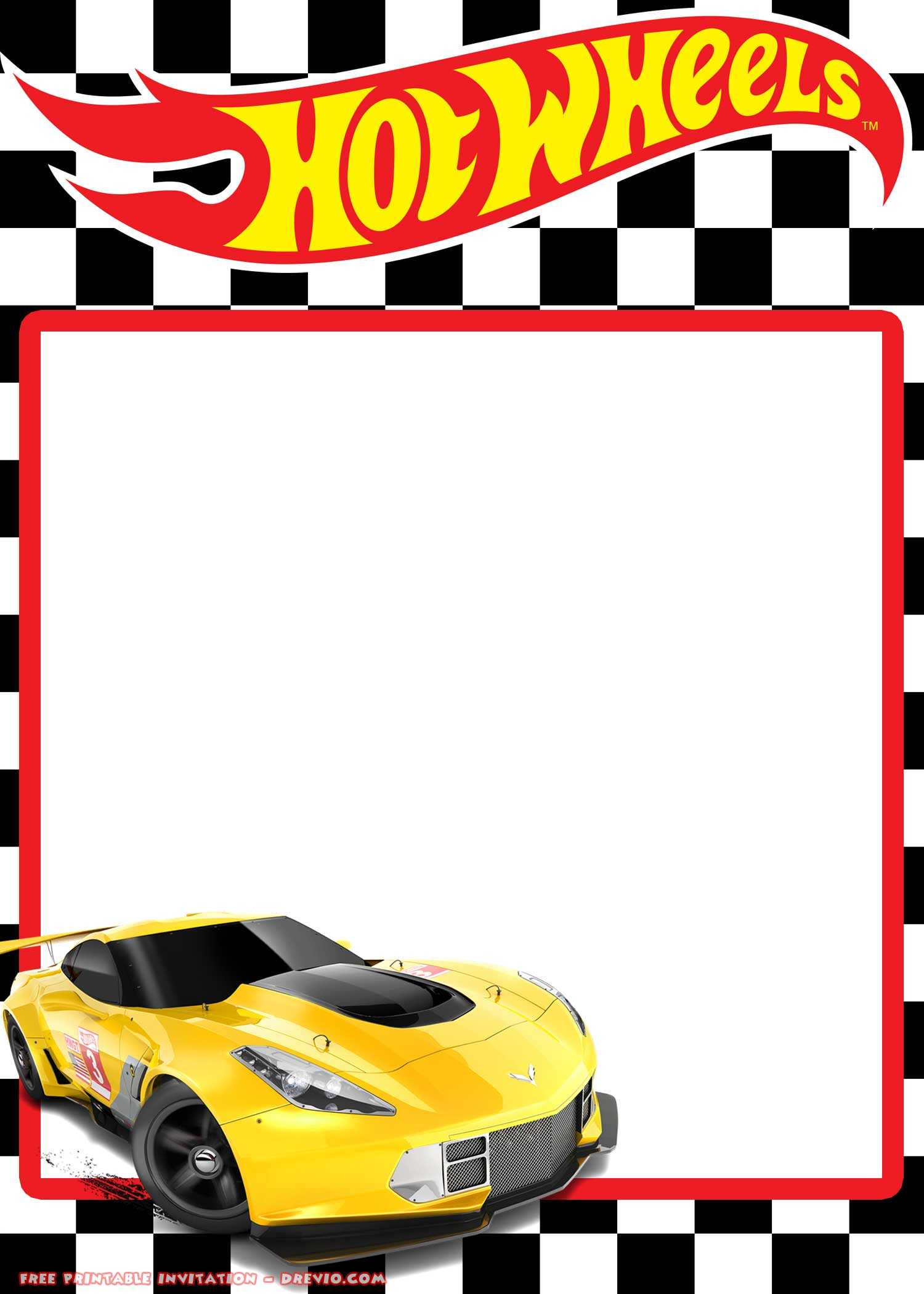 Free Hot Wheels Invitations Templates – Bagvania Regarding Blank Race Car Templates